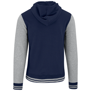 2025 hombres de alta calidad hombres chaqueta universitaria algodón polar bombardero con cuello levantado estilo Letterman Varsity Sudadera con capucha para hombre - Product Image 4