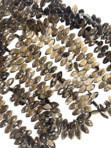 AAA Natural Smokey Cuarzo Facetado Marquesa Forma Briolette Cuentas Tamaño 7x14mm Aprox. 17 pulgadas hebra - Product Image 3