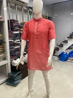 Pyjama Kurta traditionnel en coton épais pour hommes, 3 tonnes, travail numérique, fournisseur indien cousu pour les occasions spéciales de mariage