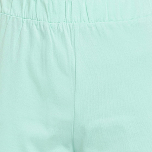 Camisa de verano de media manga con cuello redondo para mujer personalizada con pantalones cortos de secado rápido Color azul cielo por encima de la rodilla conjuntos cortos decorados con encaje - Product Image 6