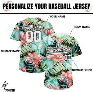 Nouveau maillot de baseball hawaïen-personnalisé avec nom, nom et numéro de l'équipe-maillots hawaïens pour hommes, femmes, jeunes - Product Image 2
