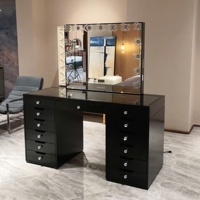 En stock aux États-Unis, commode luxueuse Docarelife à 13 tiroirs, en bois MDF, table de toilette moderne pour chambre à coucher avec miroir à LED