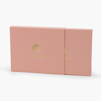 Palette de fards à paupières scintillants personnalisée recyclable, emballage en carton texturé carré rose, boîtier fixe, matériaux recyclés magnétiques