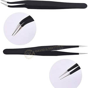 Pince à épiler en acier inoxydable de haute qualité d'usine OEM Extensions de cils de précision d'isolation Volume droit personnalisable - Product Image 5