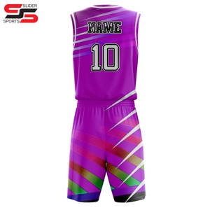 ชุดบาสเก็ตบอลผ้าโพลีเอสเตอร์กันแบคทีเรียกันความชื้นแห้งไว100% พิมพ์ถ่ายเทความร้อนดีไซน์ใหม่ - Product Image 2