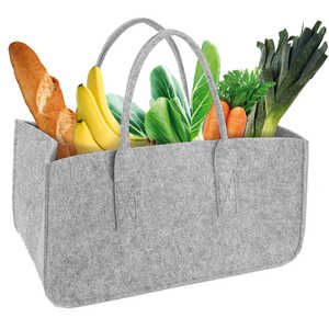 Sac de transport pour bois de chauffage en feutre gris clair pour la cuisine - Product Image 1