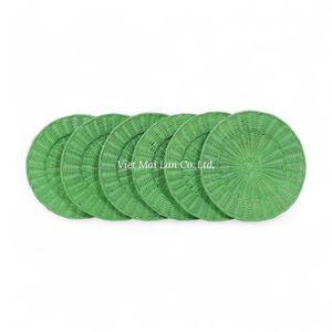 Assiette de présentation en rotin naturel tressée à la main au Vietnam pour la décoration de table à manger, utilisation en restaurant et mode de vie écologique - Product Image 4