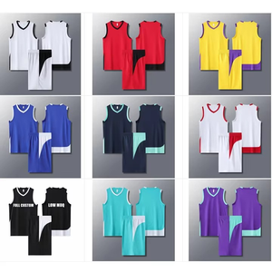 Conjuntos de Uniformes de Baloncesto Personalizados para Adultos, sin Mangas, Transpirables, con Estampado, Combinación de Colores por Sublimación - Product Image 2
