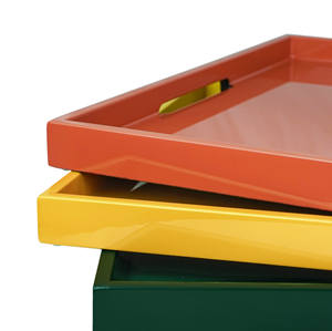 Bandeja de servicio de laca rectangular para restaurante y Hotel, juego de bandejas de calidad elegante - Product Image 4