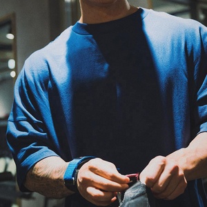 เสื้อยืดคอกลมสำหรับผู้ชาย,เสื้อยืดคอกลมสีพื้นเข้ารูปไซส์ใหญ่สำหรับฤดูใบไม้ผลิและฤดูร้อน - Product Image 6