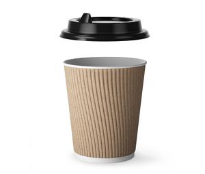 Premier fournisseur vendant des emballages en papier pour le service de boissons chaudes Tasse en papier ondulation murale Tripple personnalisée de 12oz d'Inde - Product Image 1