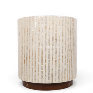 Tabourets en nacre faits à la main avec incrustations de coquillages, design d'accentuation, meubles de salon pour une décoration intérieure exclusive - Product Image 3