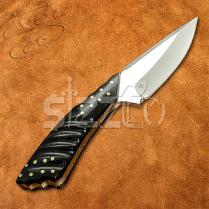Cuchillo de hoja fija de acero D2 hecho a mano, hermoso cuchillo de caza para acampar, Funda de cuero, mango de Micarta, regalo para él OEM - Product Image 4