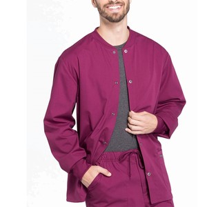 New Design OEM Custom Made <b>Men's</b> Zipper <b>Scrub</b> Set High Quality Spandex Twill Fabric Seamless Fusing Customized Colors Hospital - Product Image 3
