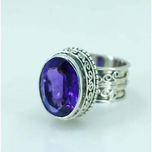 Bague Bohème Pierre de Naissance de Juin Faite à la Main en Argent Sterling 925 avec Améthyste Taille Ovale – Cadeau Idéal pour son Anniversaire ou son Anniversaire de Mariage - Product Image 6