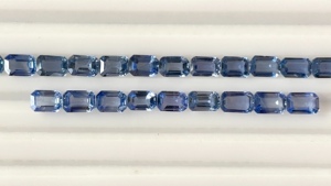 ไพลินสีฟ้าธรรมชาติขนาด6x4มม. ตัดมรกตสีพาสเทลอัญมณีหลวมสำหรับทำเครื่องประดับ - Product Image 4
