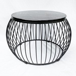 Modern Simple 72x72x45cm Convertible <b>Sofa</b> <b>Table</b> Durable Stone Top and Powder-Coated Iron Frame Tea <b>Table</b> Side <b>Table</b> TT68136 - Product Image 3