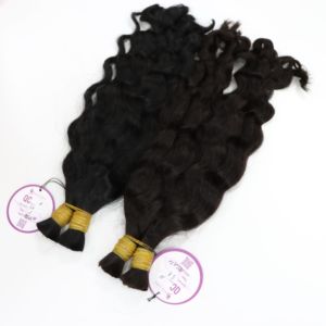 Extensiones de cabello humano de alta calidad, extensiones de cabello Remy ondulado de cuerpo de color a granel, precio al por mayor, OEM OBM - Product Image 1