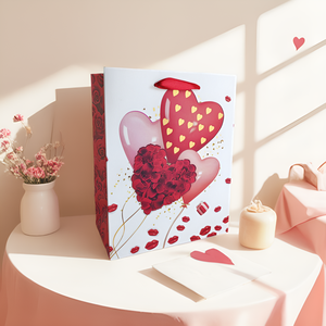 VT02 Ready to Ship Valentine Torte <strong>Bag</strong>, Love Balloon &amp; Roses Paper Gift <strong>Bags</strong> - Product Image 2
