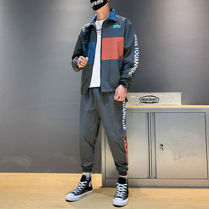 Ensemble deux pièces décontracté et écologique en tissu 100 % polyester, extensible dans les quatre sens, respirant, imprimé, avec pantalon cargo – Nouvelle collection stylée - Product Image 5