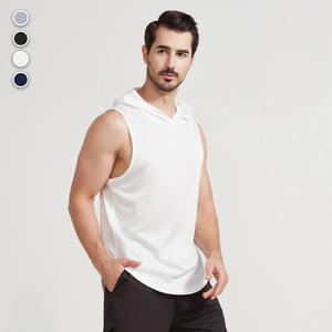 เสื้อกล้ามออกกำลังกายผู้ชายคุณภาพสูงจากโรงงานโดยตรง แห้งเร็ว ระบายอากาศดี เป็นมิตรกับสิ่งแวดล้อม ผ้าฝ้ายสีพื้น ซักง่าย - Product Image 4