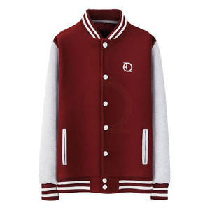 Venta al por mayor de calidad superior de los hombres Casual Letterman chaqueta de tela de lona con el cuello del soporte de la parte delantera del logotipo de colocación - Product Image 1