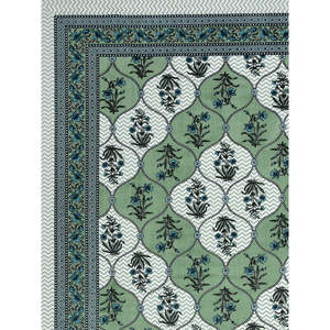 BLOCKS INDIA Sanganeri imprimé coton Viscose économie King Size ensemble de draps de lit 225X270 CM saphir feuille taie d'oreiller housse de couette - Product Image 3