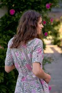 Robe en coton bohème artisanale à imprimé floral, robe décontractée pour femmes, occasion spéciale, été - Product Image 3