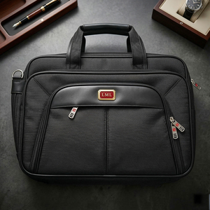 Borsa Portadocumenti Impermeabile in Tessuto Oxford da 15,6 Pollici, Valigetta Grande Casual di Lusso per Uomo con Cerniera in Pelle PU per Lavoro - Product Image 6