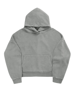 Sudadera con Capucha de Felpa Sólida con Logotipo Personalizado, Lavada, Desgastada, Estilo Vintage, Lavada al Ácido, con Bordado y Parches, Ropa Urbana de Invierno para Hombre - Product Image 3