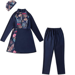 Traje de baño musulmán nuevas mujeres modesto Hijab manga larga traje de baño deportivo 100% poliéster islámico Burkinis desgaste - Product Image 6