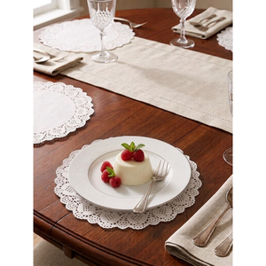 100 Pcs 22cm Lace Look Paper Doilies-<b>round</b> Dessert Plate Mats <b>for</b> Party <b>Table</b> Decor - Product Image 1