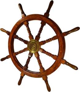 Rueda de Barco de Madera para Exhibición |   Acabado de Calidad Premium Hecho a Mano |   Venta al por Mayor Directa de Fábrica - Product Image 1