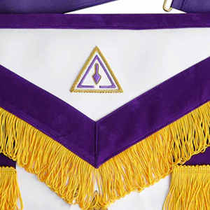 Past Thrice Masters Royal & Select Masters Delantal de regulación inglesa Púrpura con flecos dorados Masonic Regalia Delantales - Product Image 6