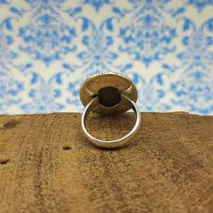 แหวนดีไซเนอร์งานแฮนด์เมดขายดี925เงินประดับด้วยหินไทเทเนียมธรรมชาติและเพชรหลากสีสำหรับงานแต่งงาน - Product Image 3