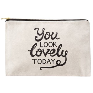New Useful Fashion Eco <b>Canvas</b> Makeup Toiletry Bags Travel <b>Plain</b> Cotton Zipper Custom Cosmetic Pouch Bag with Custom Logo - Product Image 1
