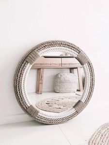 Espejo Redondo de Pared con Cuerda Náutica Estilo Hampton, Espejo Decorativo para Baño de Hotel de Lujo - Product Image 4