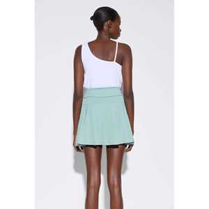 Jupe à volants vintage avec ceinture, tissage non tissé, design plissé, matière en cuir spandex, style décontracté, imprimé uni, décoration ajustée - Product Image 5