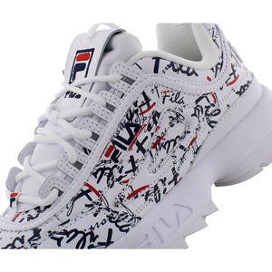 Scarpe da donna Fila Disruptor Ii Graffiti Colore: Bianco/Blu scuro/Rosso 100% autentiche - Product Image 3