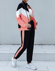 Conjunto Deportivo Rosa Salmón para Mujer, 2 Piezas, Sudadera con Cremallera de Manga Larga y Pantalones Deportivos con Bolsillo - Product Image 3