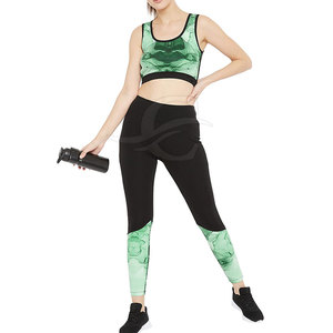 Ropa de gimnasio de patrón sólido transpirable para mujer, conjunto de Yoga de talla grande, ropa de entrenamiento para mujer para ejercicio físico - Product Image 1