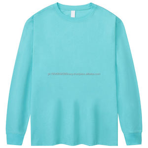   Camiseta de Moda Nueva con Bordado Personalizado, 230 g/m², Algodón Grueso, Cuello Redondo, Manga Larga, Color Sólido - Product Image 1