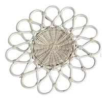 Vietnam rotin fleur tissé tapis de salle à manger jacinthe d'eau jonc de mer bambou chargeur assiettes sous-verres mariage napperons sous-verres 100 pièces