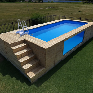 Piscina de natación y Spa de fibra de vidrio prefabricada sobre el suelo Escalera de diseño profesional de gran tamaño de 5 escalones - Product Image 2
