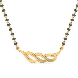 Dakini Diamante Mangalsutra en Stonewels. Con un impresionante colgante de diamantes en una cadena clásica de cuentas negras, mangalsutra - Product Image 3