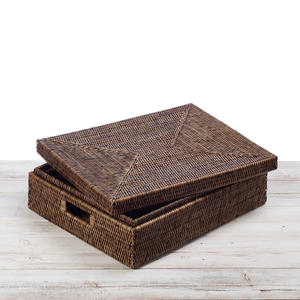Best Selling Kitchen Accessories Home Organization <b>Large</b> <b>Gift</b> Storage <b>Box</b> Rattan Wooden Brown Boxes for <b>Gifts</b> - Product Image 4