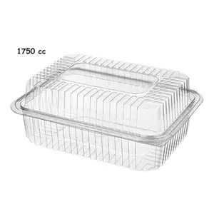 In Stock Ready to Ship 1750cc Plastic Leakproof Container with Camber Lid Durable Disposable Plastic Boxes for Food Trays