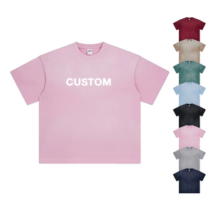 T-shirts hommes personnalisés 100% coton Jersey t-shirts goutte épaule respirant grande taille hommes lavage à l'acide T-Shirts en gros - Product Image 1
