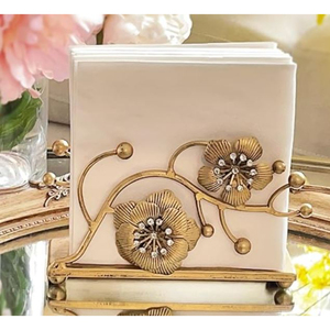 Nouveau dernier porte-serviettes Ginkgo doré en métal support de mouchoirs pour bureau à domicile comptoir support de stockage de mouchoirs - Product Image 6