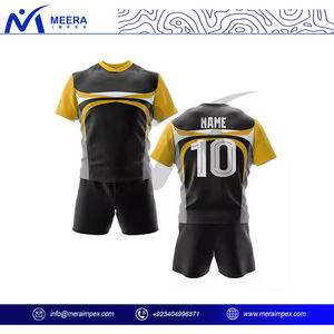 Uniforme de Rugby Personalizado para Hombre, Conjunto de Camiseta y Pantalones Cortos, Costuras de Alta Resistencia, Secado Rápido, 100% Poliéster, Anti-UV, OEM, ODM, para Clubes y Equipos - Product Image 4